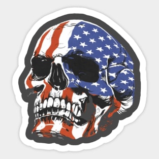 USA Skull Sticker